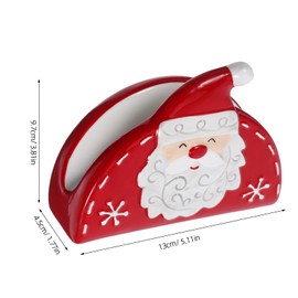Cabilock Ceramic Santa Claus Christmas Napkin Holder Christmas Red Gnome Tissue Dispenser Towel Paper Storage Organiser Desk Napkin Stand Stand For