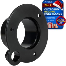 Five Oceans Outboard Rigging Hose Flange with Fuel Port, Outboard Rigging Tube, Boat Rigging Tube for Cables and Fuel Lines Access, Black - FO4776