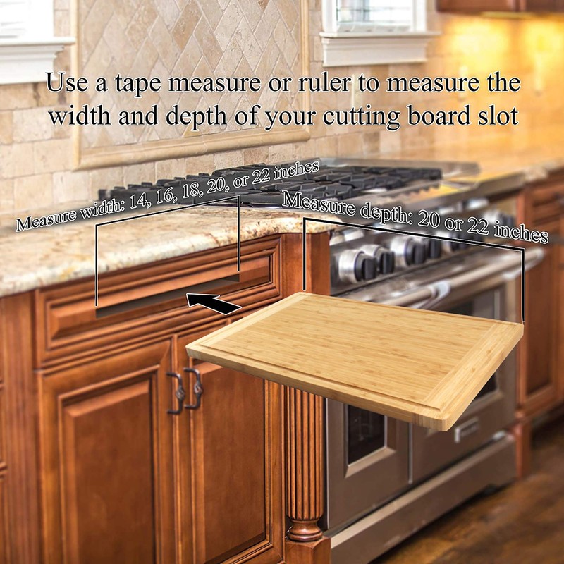 BambooMN Universal Premium Pull Out Cutting Boards - Under Counter