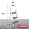 Rubbermaid 3 Step Folding Ladder, Steel Foldable Step Stool with