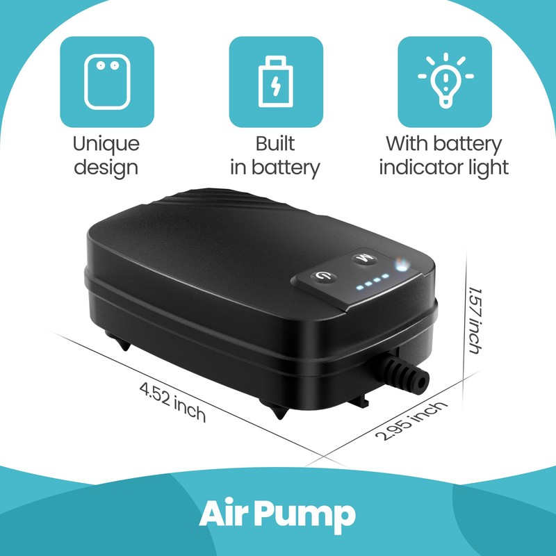 NFESOLAR 4W Solar Aerator for Pond with Built-in 2200mAh Battery