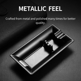 CIGARLOONG Cigar Ashtray, Vintage Large Slot Ashtray for Cigar Lovers (Silver)