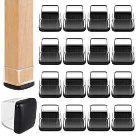 Ezprotekt Chair Leg Sliders for Carpet, 24 Pcs Square Chair Glides for Carpet, Carpet Furniture Pads Stool Leg Protectors Caps, Carpet Furniture Glides Quickly and Easily (L Fit:1" - 1.4")