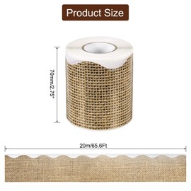 sourcing map Bulletin Board Borders, 65.6Ft x 2.75Inch Rolled Classroom Border Trim Notice Board Frame for Classroom Decoration, Burlap Edge