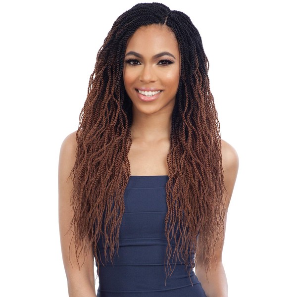 MULTI PACK DEALS! FreeTress Synthetic Hair Crochet Braids 3X Pre-Stretched Natural Wavy Twist 18" (5-PACK, 1B)