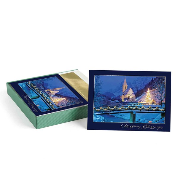 Masterpiece Midnight Blessings Christmas Cards / 16 Boxed Religious Holiday