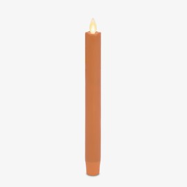 Luminara Harvest Pumpkin Flameless Candle Taper (1" x 9.5") Melted Top Real Wax Unscented Remote Ready Timer