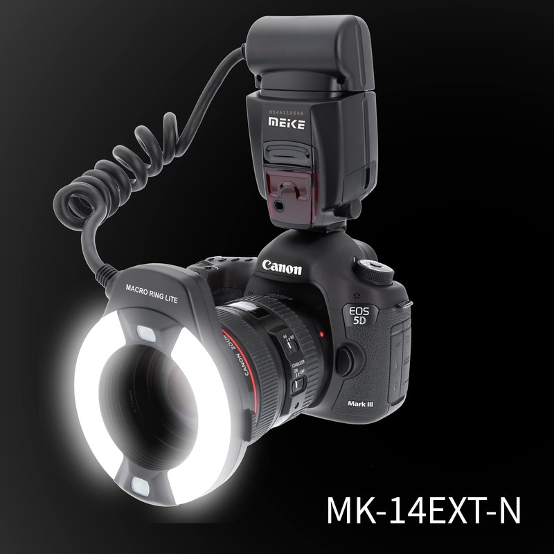 Meike MK-14EXT-C E-TTL Macro Ring Lite Flash with LED AF