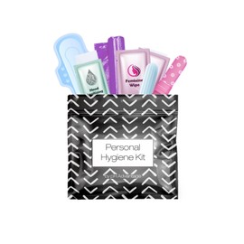 Portable Period Kit: Essential Period Pouch for Teen Girls in School, Travel, and Daily Use - Ideal for Parents, Schools, Churches, Businesses, and Homeless Outreach - Black Treads (1)