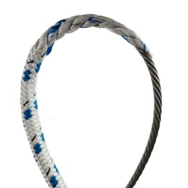 US Rigging Supply 1/8" X 30' Stainless Steel Wire-to-Rope Halyard Rope Kit (Blue Tracer) Lightweight,Hypoallergenic | for Yacht, Sailboat, Flag Pole