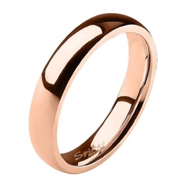 Bungsa Titanium Ring Rose Gold Women's – Ring Made of Rose Gold Titanium for Men and Women – Rose Coloured Women's Ring / Men's Ring – Jewellery Ring for Men and Women Rose Gold Titanium, Titanium, No