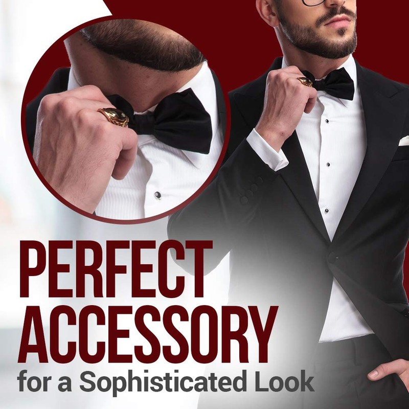 Hold'Em Bow Tie For Mens Satin look Solid Color Adjustable