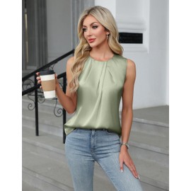 Blooming Jelly Women Summer Tank Top Sleeveless Business Casual Outfits 2025 Dressy Teacher Work Shirts (S, Light Green)
