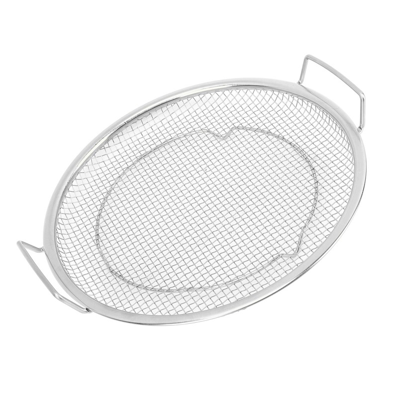 Stainless Steel Fruit Basket Double Handles Metal Mesh Drain Round