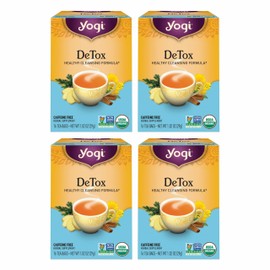 Yogi Tea DeTox Tea - 16 Tea Bags per Pack (4 Packs) - Organic Detox Tea for Digestive & Circulation Support - Includes Burdock, Dandelion, Ginger Root, Black Pepper, Cardamom & Juniper Berry
