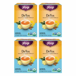 Yogi Tea DeTox Tea - 16 Tea Bags per Pack (4 Packs) - Organic Detox Tea for Digestive & Circulation Support - Includes Burdock, Dandelion, Ginger Root, Black Pepper, Cardamom & Juniper Berry