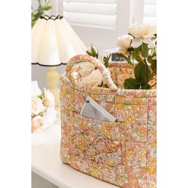 Storage Basket Boho Fabric Large Collapsible Floral Laundry Nursery Hamper Portable Folding Storage for Clothes Toys