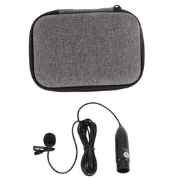 Omni Directional Lavalier Lapel Microphone with 48V Power, 3 Pin XLR Mono, Noise Reduction, Clip On for Recording and Interview