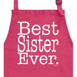 ThisWear Little Sister Gifts For Women Best Sister Ever Two Pocket Adjustable Bib Apron Heliconia