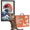 Decorative Wall Art Cat Scratcher for Vertical Scratching, 14"x20" Framed
