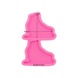 Skate Resin Silicone Mold 2-Cavity Badge Reel Mold Epoxy Resin Casting Mold for Phone Grip and Pendant Making Phone Grip and Keychain Resin Mold DIY Crafts Making