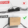 Bamboo Cable Management Box with Magnetic Lid & Ties -