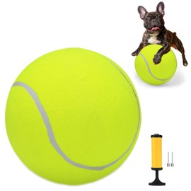 INSUM 9.5'' Giant Tennis Ball, Large Toy for Outdoor Play, Dog Herding Ball, Birthday Gift, Great for Exercise/Workouts (Deflated, Come with Pump)