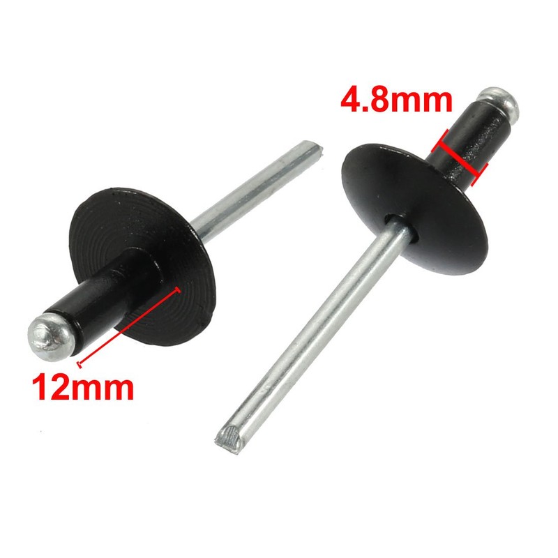 sourcing map Aluminium Open End Large Flange Blind Rivets 4.8