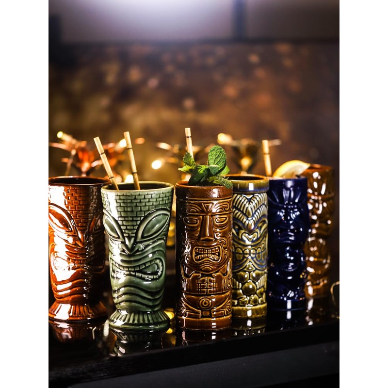 ALINK Biodegradable Bamboo Print Paper Drinking Straws for Drinks, Juices,