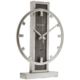 Bulova B1864 Streak Tabletop Clock, Aged Silver-Tone 2.63 x 12 x 16