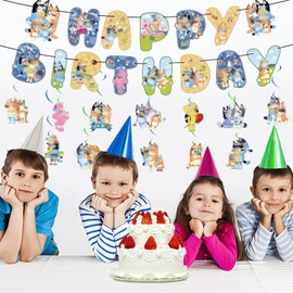 Birthday Party Decoration Birthday Banner Swirl Decorations Birthday Decoration, Bunting Garland Hanging Decoration Happy Birthday Banner Decoration for Children Theme Birthday Party Decoration
