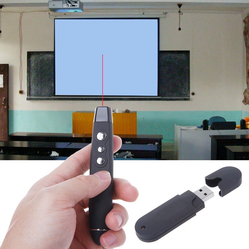 Presentation Clicker Wireless Red Indicator 650nm Wavelength Standalone USB Receiver