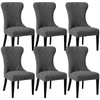 Buenanir Wingback Dining Chair Covers Set of 6 Stretch Jacquard