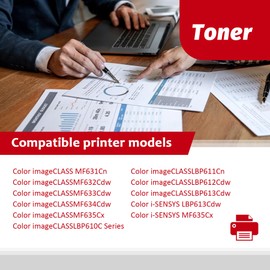 045H Toner Cartridge Set (4-Pack, Black, Cyan, Magenta, Yellow) Poou Compatible CRG-045H Toner Replacement for Canon CRG045H Toner Cartridges Color imageCLASS MF632Cdw MF634Cdw LBP612Cdw Printer