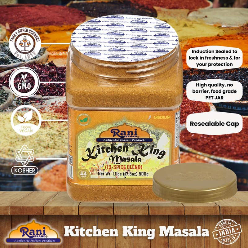 Rani Kitchen King Masala (20-Spice Curry blend) 17.5oz (1.1lbs) 500g