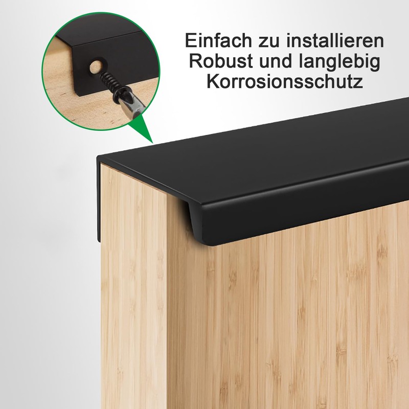 10 Pcs Concealed Drawer Handles with Screws, Aluminium Alloy Cupboard