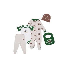 Gertex 5-Piece Layette Sport Set Gift Bundle for Babies & Infants | (Football, 0-3 Months)