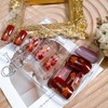 24Pcs Fall Press on Nails Medium Square Autumn Maple Leaf