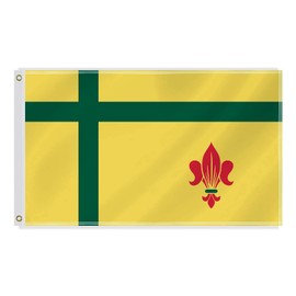 3×5 FT Franco-Saskatchewanian Flag,Large Canada Fransaskois Decor,French-Canadian Association of Saskatchewan,Francophone Double Side Digital Printed 150D Polyester Banner With Canvas Header Brass Grommet For Outdoor Indoor Parade Car