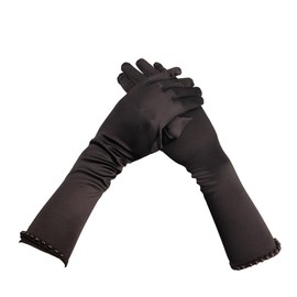 Afindern Dress Gloves, Children, Formal Gloves, Flower Girl, 8-14 Years Old, Cute, Princess, Pearl Included, Parties, Weddings, Recitals, Concerts, Photography, Girls, 2 Colors, Black