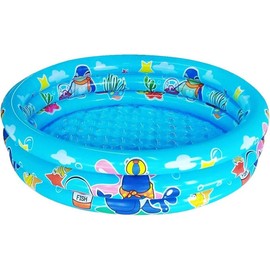 3 Rings Kiddie Pool, 48”X12”, Kids Swimming Pool, Inflatable Baby Ball Pit Pool, Small Infant Pool - Color: Blue