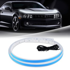 Keiurot Car Hood Led Strip 1.5M (60 inch) White Car Led Hood Light Strip for Car Engine Cover Dynamic scan Start up hoodbeam kit 12V 1Pack