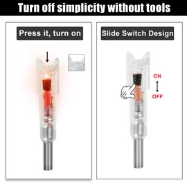 Vcxaykey 3PCS Lighted Nocks for Arrows, Universal Fit for Crossbow Bolts with .285”/.297”/.300”/.305” Bushings, Highly Visibility LED Arrow Nocks, Bowstring Activated on-Off Switch (Red)