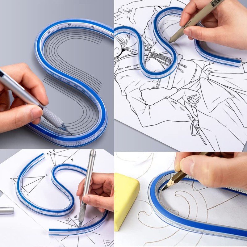 60 cm Flexible Curve Ruler, Round Ruler Sewing, Flexible Curves