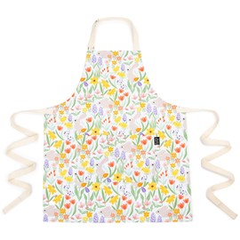 Pookie Home Premium Chef Aprons for Cooking with Pockets, Stain-Resistant Cute Aprons for Women and Men (Seasonal, Happy Bunnies)