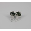 Stud Earrings - Gemstone Moss Agate - Silver-