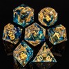 KERWELLSI Liquid Core Resin DND Dice, Blue Gold Dungeons and