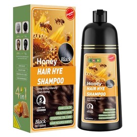 XYZCREATIVE Black Hair Dye Shampoo 3 in 1 for Women & Men 100% Gray Hair Coverage - Herbal Ingredients Natural Plant Hair Color - Hair Dye in Minutes 500ML