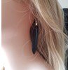 Black Feather Earrings - Handmade