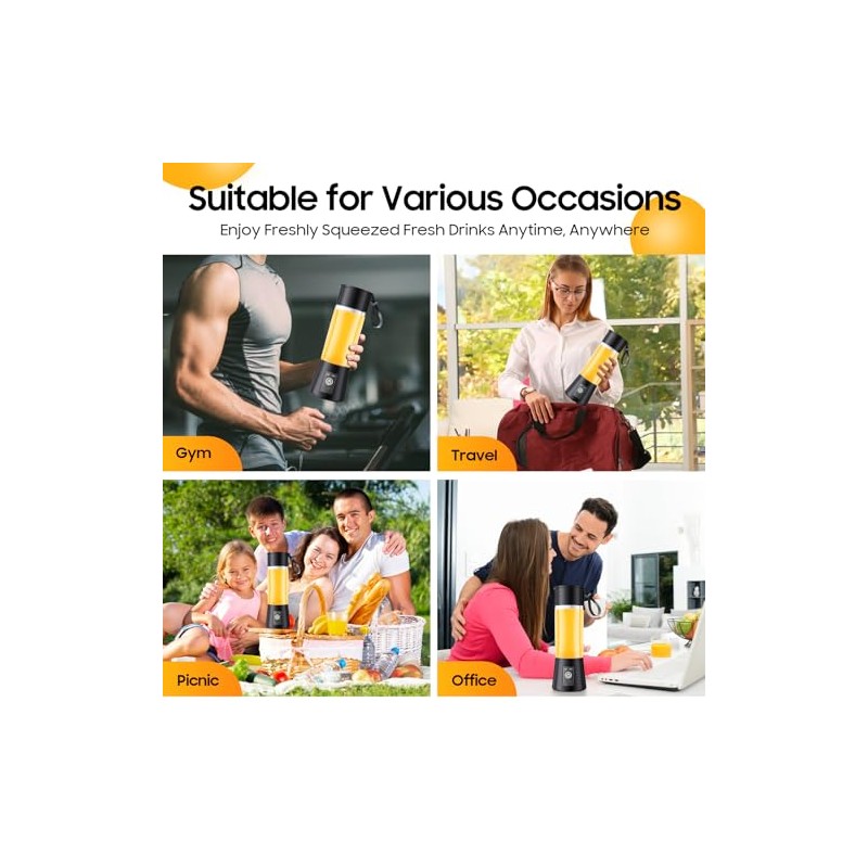 Portable Smoothie Blender - Cordless Personal 13Oz Juice Cup
